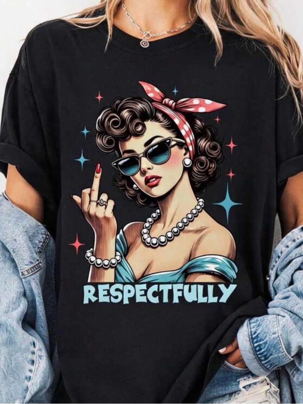 Respectfully Graphic Tee - Black Women's Casual Top